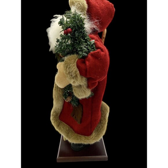 Santa Statue 18” Old World Santa Limited Edition Collection 2004 With Skies,Tree - Picture 6 of 15